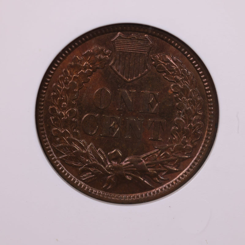 1884 Indian Head Cents., ANACS MS65., Red/Brown., Store