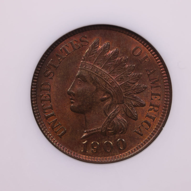 1900 Indian Head Cents., ANACS MS65., Red/Brown., Store