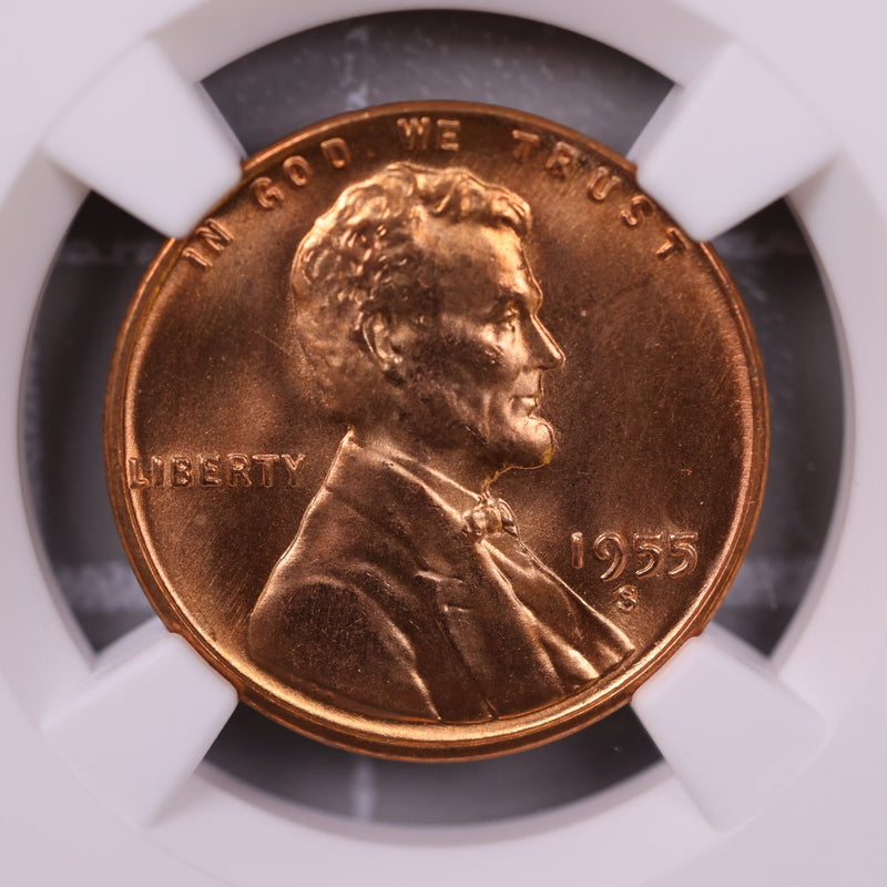 1955-S Lincoln Wheat Cents., NGC MS66 Red., Store