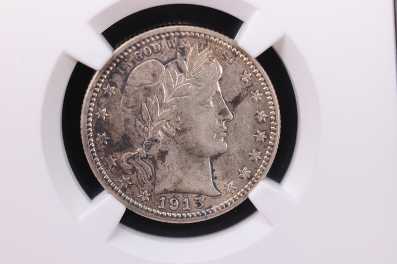 1915-D Barber Silver Quarter., NGC Graded AU-50. Store