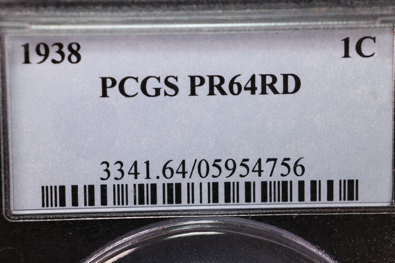 1938 Lincoln Wheat Cents., PCGS Graded PR-64. Store