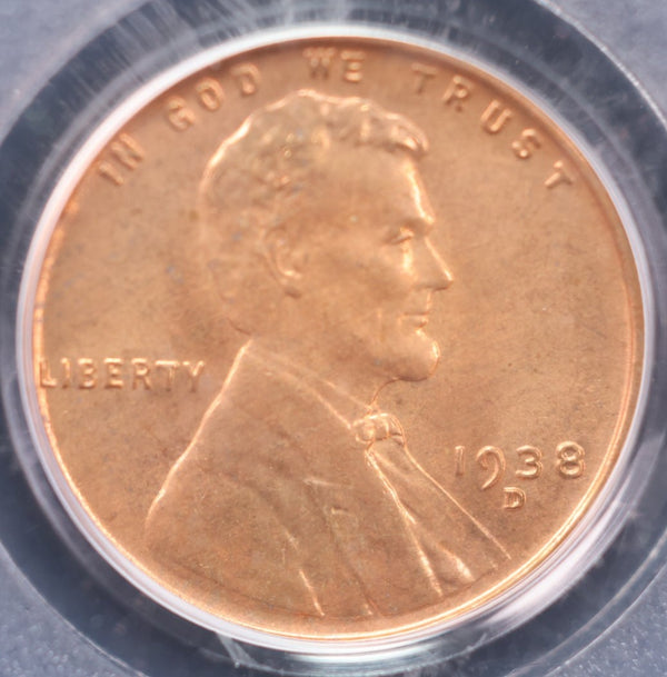 1938-D Lincoln Wheat Cents., PCGS Graded MS-66. Store #30029