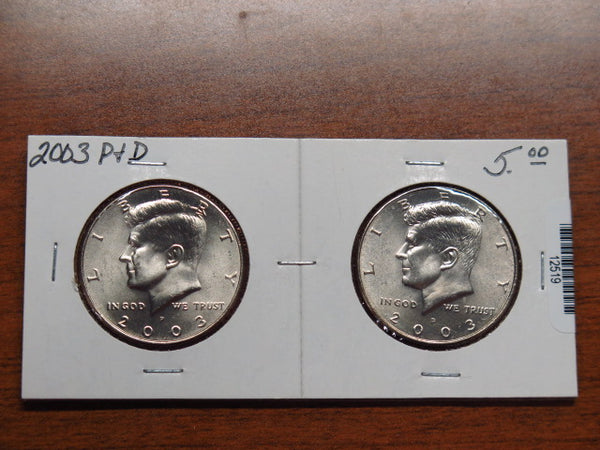 2003- P and D Kennedy Half Dollar Set. Store #12519