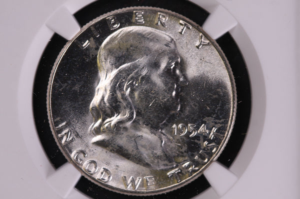 1954 Franklin Silver Half Dollar, Affordable Graded NGC MS64, Coin, Store #230721007