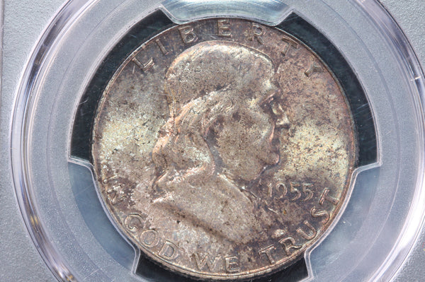 1955 Franklin Silver Half Dollar, Affordable Graded PCGS MS64, FBL., Coin, Store #230721011