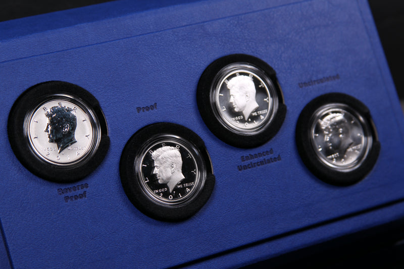 2014 Kennedy Half Dollar, 4 Coin Set. U.S. Mint Issued.