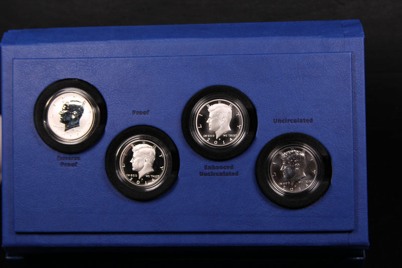 2014 Kennedy Half Dollar, 4 Coin Set. U.S. Mint Issued.