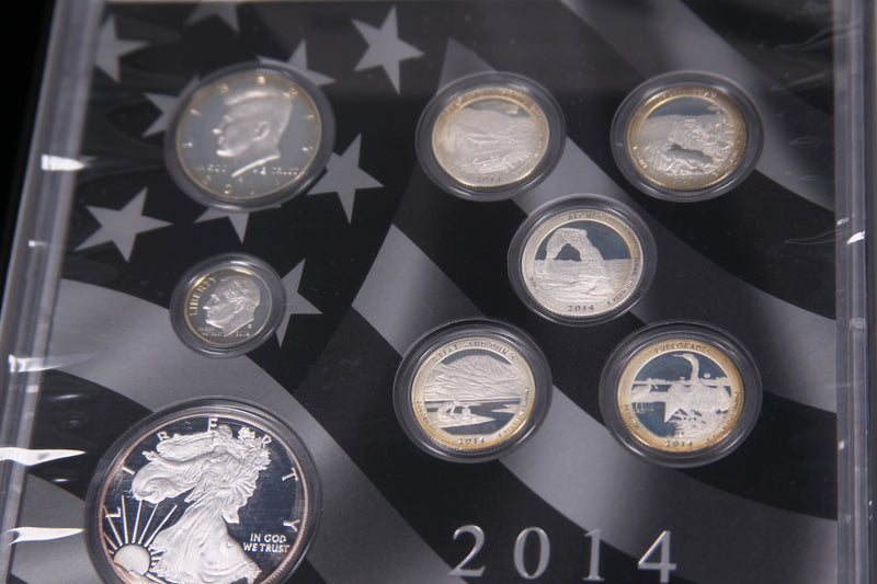 2014 Limited Edition Silver Proof Set. Complete with U.S. Mint Packing.