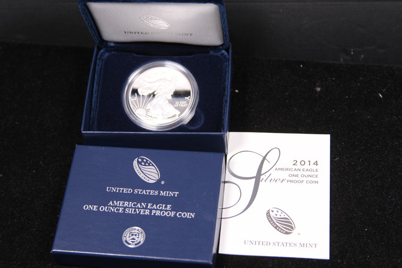 2014 Proof American Silver Eagle, Original Government Package.