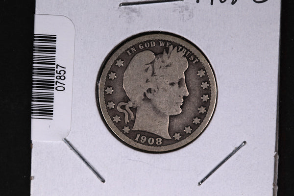 1908-O Barber Quarter.  Affordable Collectible Coin.  Store # 07857