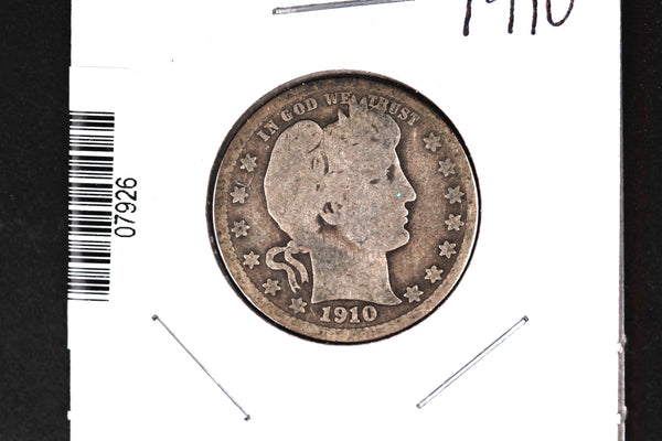 1910 Barber Quarter.  Affordable Collectible Coin.  Store # 07926