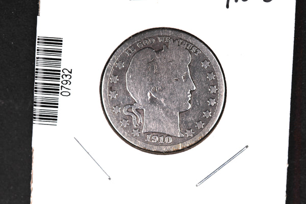 1910-D Barber Quarter.  Affordable Collectible Coin.  Store # 07932