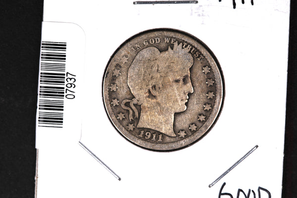 1911 Barber Quarter.  Affordable Collectible Coin.  Store # 07937