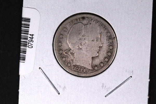 1911-S Barber Quarter.  Affordable Collectible Coin.  Store # 07944