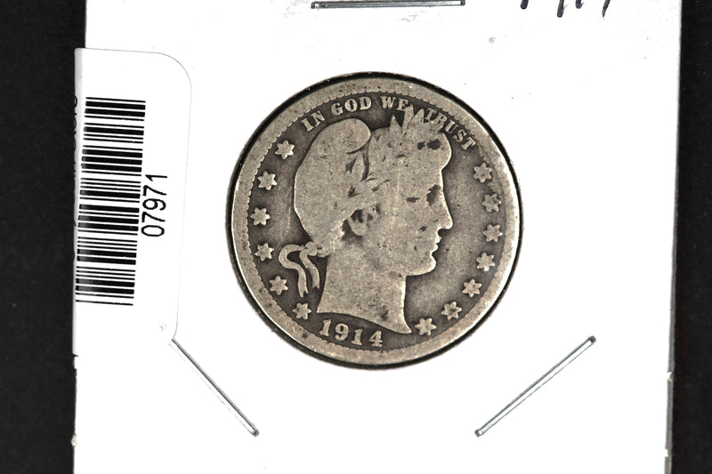 1914 Barber Quarter. Affordable Collectible Coin. Store