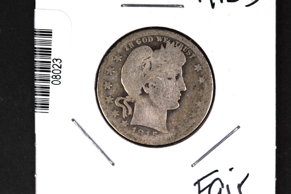 1915-D Barber Quarter. Affordable Collectible Coin. Store # 08023