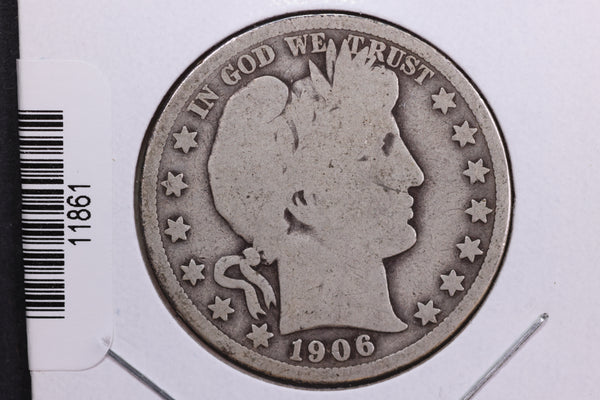 1906 Barber Half Dollar. Affordable Collectible Coin. Store # 11861