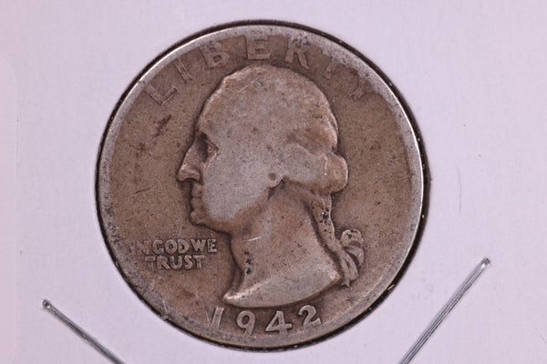 1942-S Washington Quarter. Affordable Circulated Collectable Coin. Store # 08623