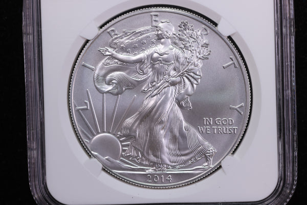 2014-W American Silver Eagle, Burnished Strike. NGC MS70. Store SALE#08749