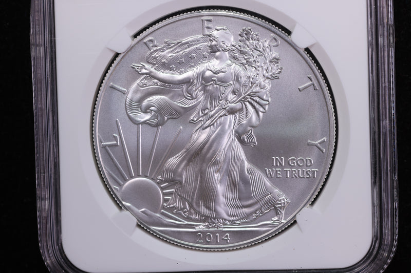 2014-W American Silver Eagle, Burnished Strike. NGC MS70. Store SALE