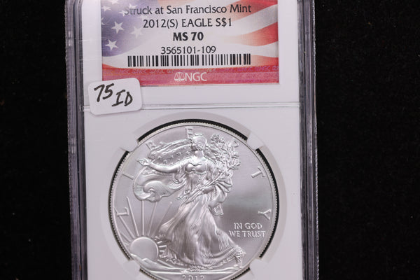 2012-(S) American Silver Eagle, NGC MS70, Store #12147