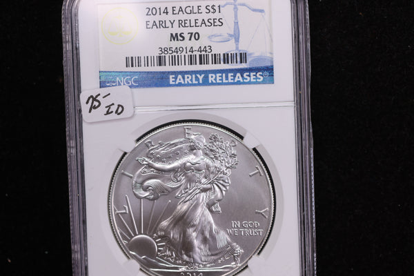 2014 American Silver Eagle, Early Releases, NGC MS70, Store #12151