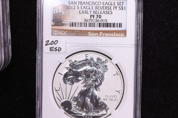 2012-S American Silver Eagle, Early Releases, NGC PF70 Reverse Proof, Store #12169