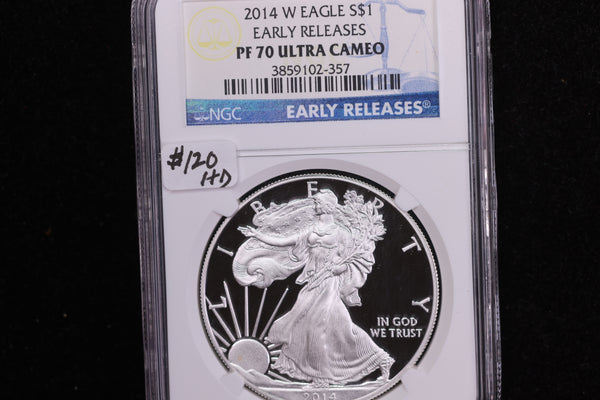 2014-W American Silver Eagle, Early Releases, NGC PF70 Ultra Cameo, Store #12172