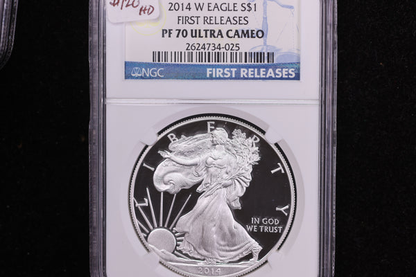 2014-W American Silver Eagle, First Releases, NGC PF70 Ultra Cameo, Store #12174