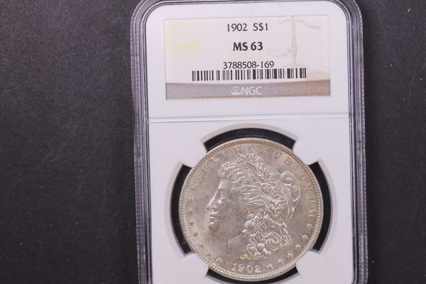 1902 Morgan Silver Dollar, NGC Graded MS63. Store #08886