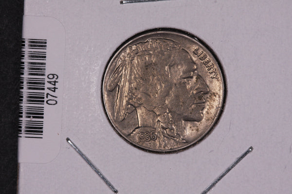 1936 Buffalo Nickel, Average Circulated Coin.  Store #07449