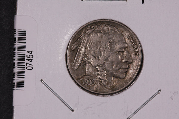 1936 Buffalo Nickel, Average Circulated Coin.  Store #07454