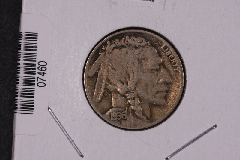 1936-D Buffalo Nickel, Average Circulated Coin.  Store