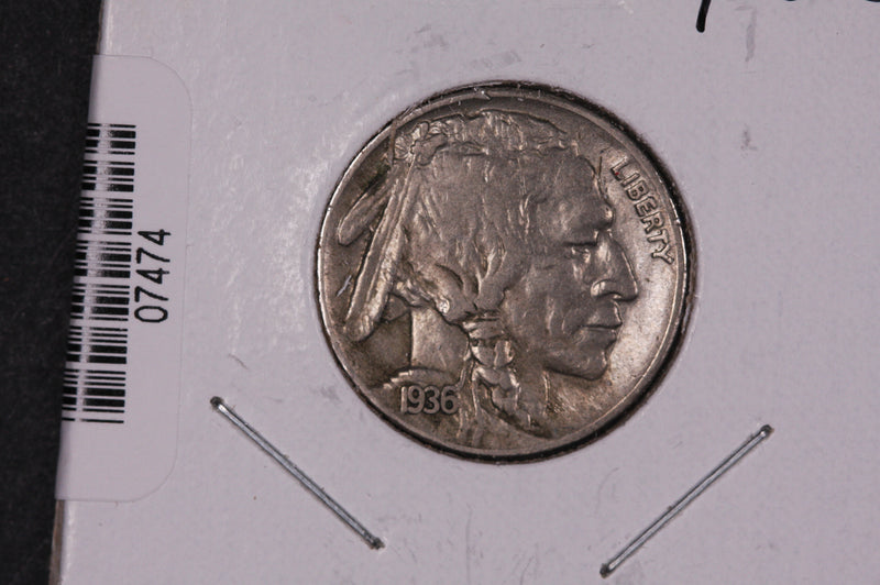 1936-S Buffalo Nickel, Average Circulated Coin.  Store