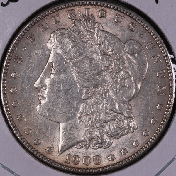 1900 Morgan Silver Dollar, About Uncirculated Coin, Store #DR0393