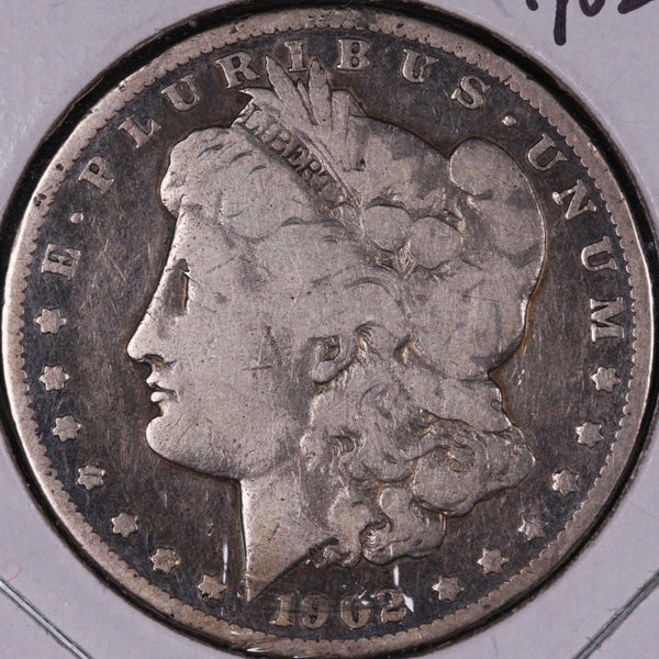 1902 Morgan Silver Dollar, About Good Circulated Coin, Store #DR0413