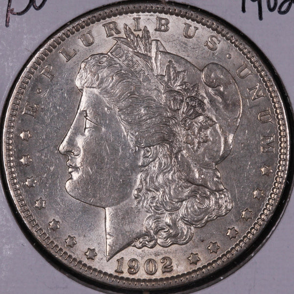 1902 Morgan Silver Dollar, About Uncirculated Coin, Store #DR0107