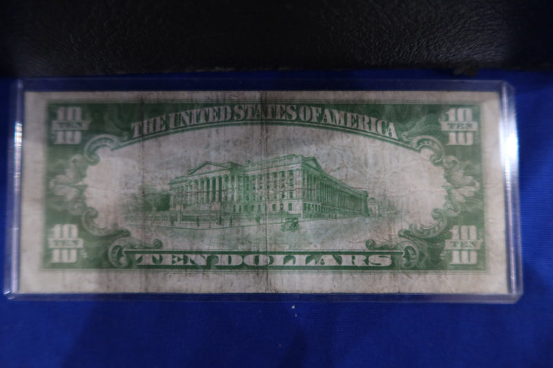 1929 $10 National Currency, "Portsmouth, VIRGINIA", Charter