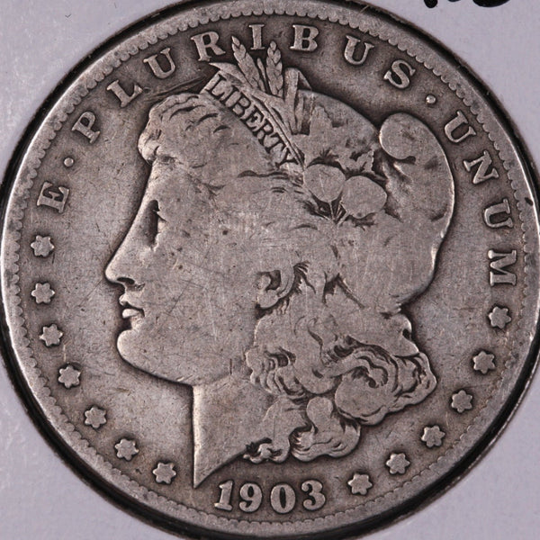 1903-S Morgan Silver Dollar, Very Good+ Circulated Coin, Store #DR0428