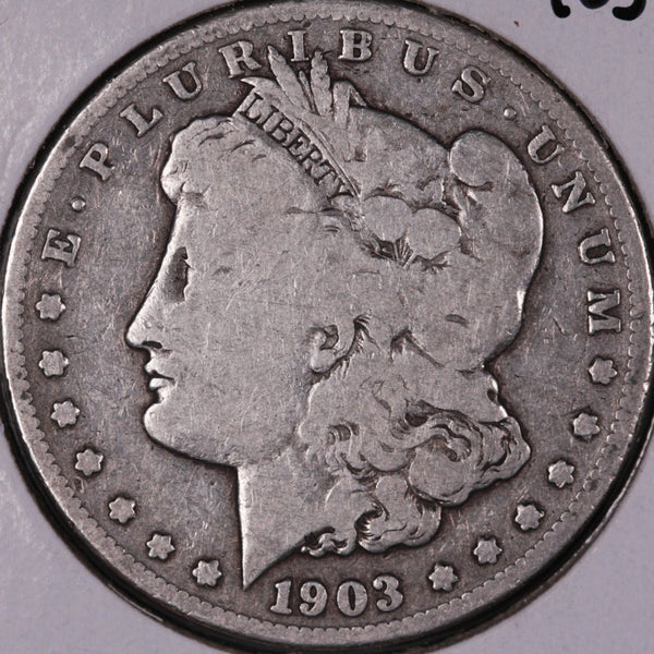 1903-S Morgan Silver Dollar, Very Fine+ Circulated Coin, Store #DR0427