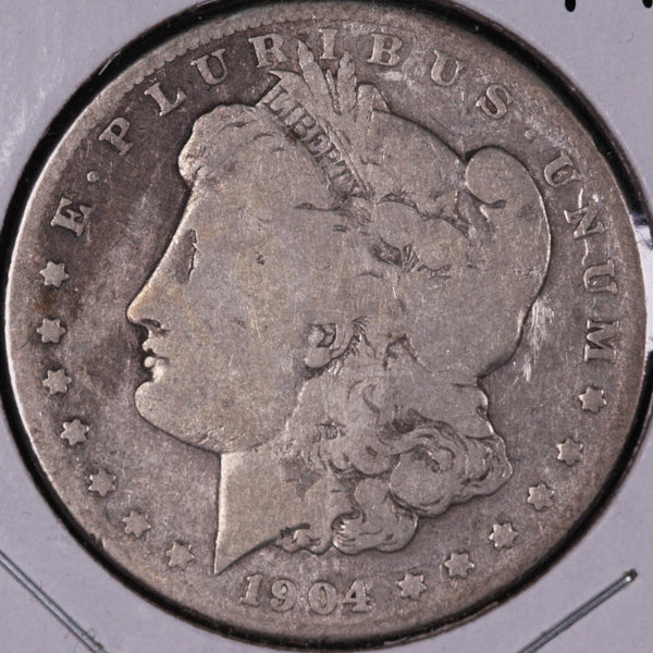 1904-S Morgan Silver Dollar, Good Circulated Coin, Store #DR0439