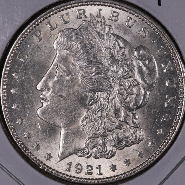 1921 Morgan Silver Dollar, Gem Mint State Uncirculated Coin, Store #DR0456