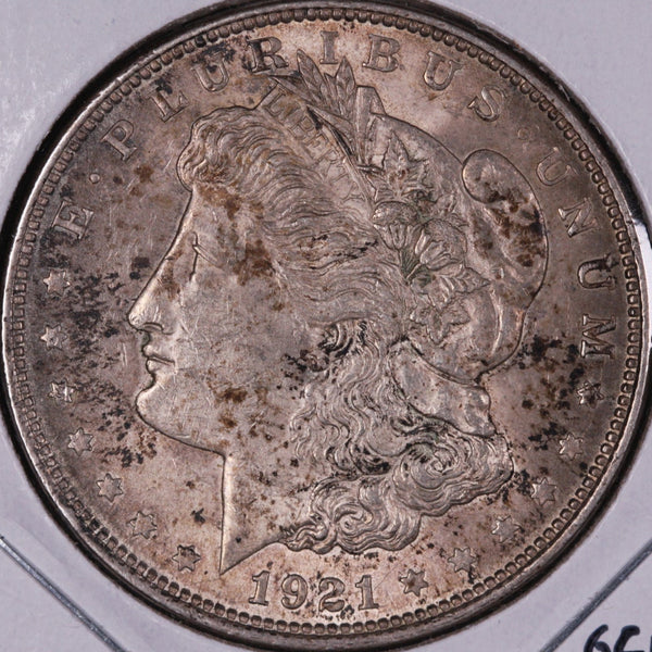 1921 Morgan Silver Dollar, Gem Mint State Uncirculated Coin, Store #DR0457