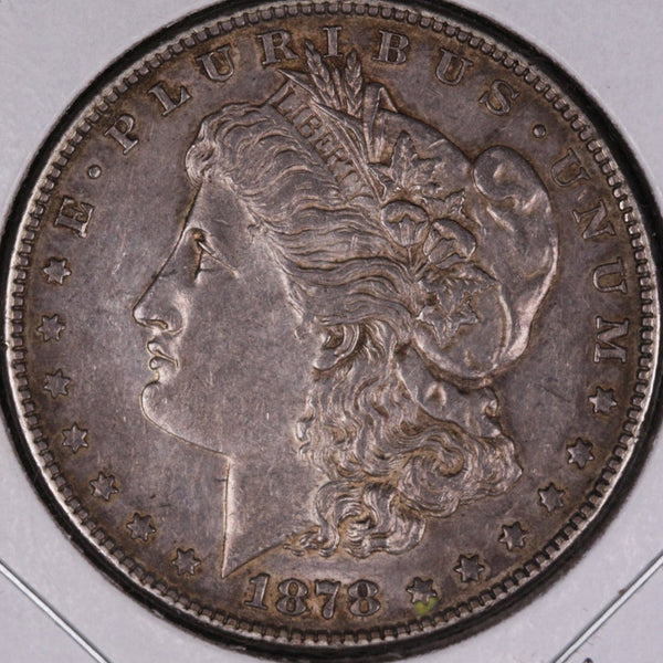 1878-S Morgan Silver Dollar, About Uncirculated Coin, Store #DR0002