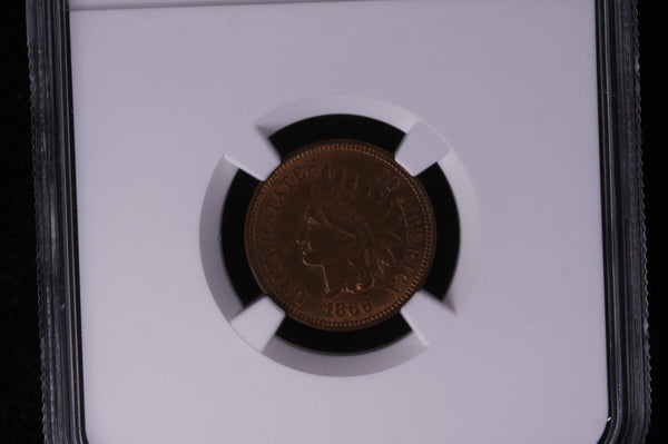 1866 Indian Head Cent, Choice Problem Free Coin. NGC MS66. #00962