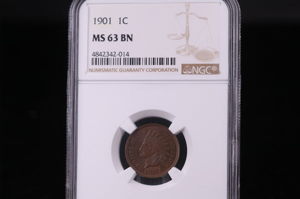 1901 Indian Head Cents. Choice Rich Brown. NGC Graded MS63. #00984