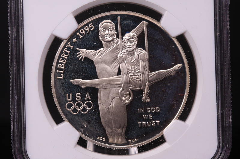 1995-P Olympics-Gymnastics Commemorative. Silver $1. NGC PF-68 Ultra Cameo.