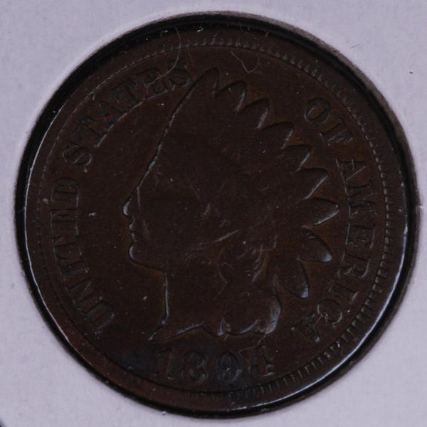 1894 Indian Head Small Cent, Double Die, Very Good Collectible Coin. Store #C894.01