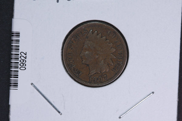 1907 Indian Head Small Cent.  Affordable Collectible Coin. Store # 09922