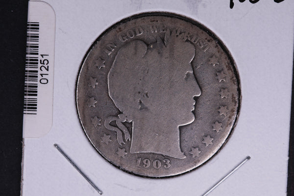 1903-S Barber Half Dollar. Average Circulated Coin. View all photos. #01251